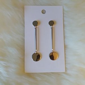 H&M Dangle Circle and Rod Earrings NWOT